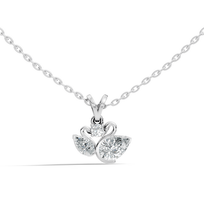 Chic White Gold Pendant with Pear & Round Lab-Grown Diamonds Anniversary Gift Idea - HIGHCARAT DIAMONDS