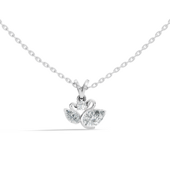 Chic White Gold Pendant with Pear & Round Lab-Grown Diamonds Anniversary Gift Idea - HIGHCARAT DIAMONDS