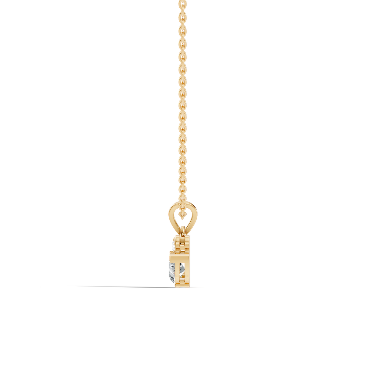 Chic White Gold Pendant with Pear & Round Lab-Grown Diamonds Anniversary Gift Idea - HIGHCARAT DIAMONDS