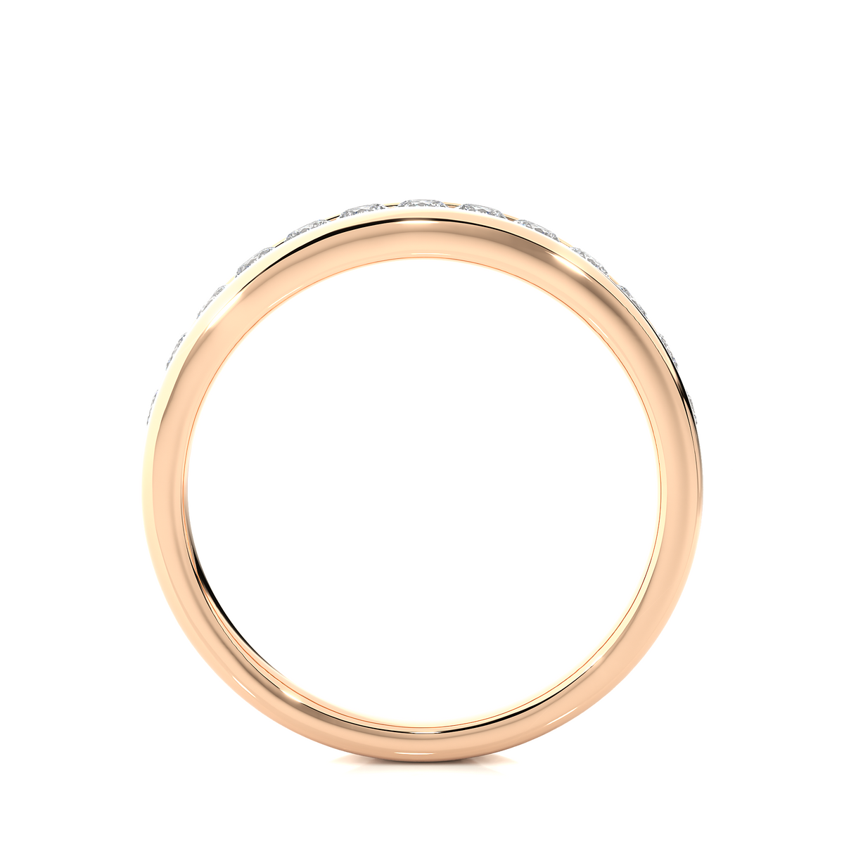 Eco-Friendly Round Diamond Channel Set Wedding Band Lab-Grown Sparkle Band For Wife - HIGHCARAT DIAMONDS