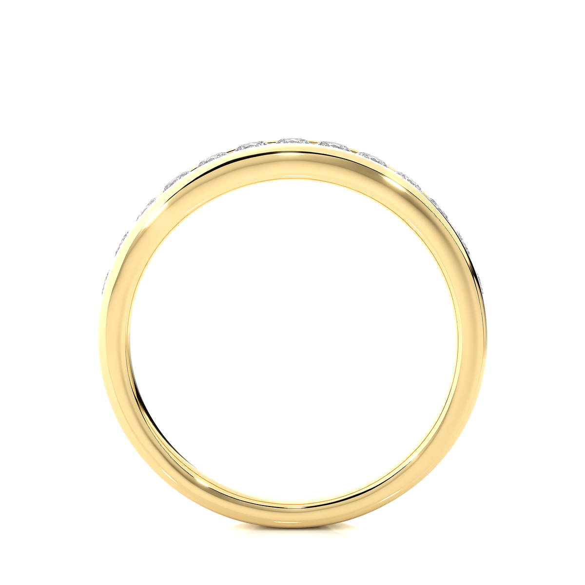 Eco-Friendly Round Diamond Channel Set Wedding Band Lab-Grown Sparkle Band For Wife - HIGHCARAT DIAMONDS