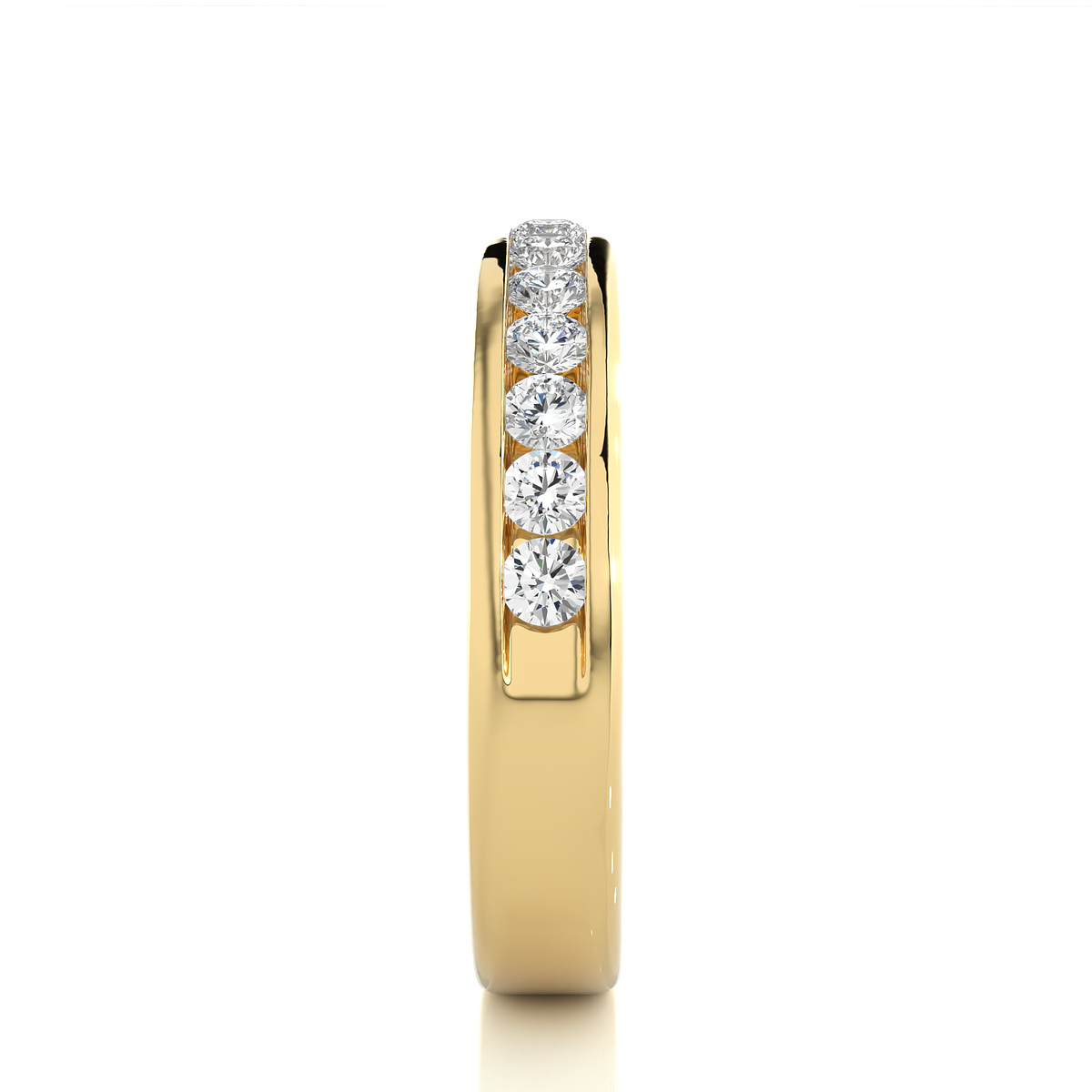 Eco-Friendly Round Diamond Channel Set Wedding Band Lab-Grown Sparkle Band For Wife - HIGHCARAT DIAMONDS