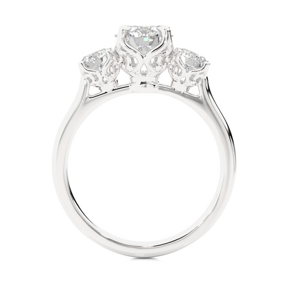 Eco Friendly Round Lab Diamond  Five Stone Ring 14K Solid Yellow Gold Ready To Ship - HIGHCARAT DIAMONDS