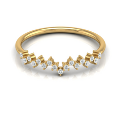 Elegant 0.15 CT Round Diamond Half Eternity Band Ring In Graceful Curves - HIGHCARAT DIAMONDS