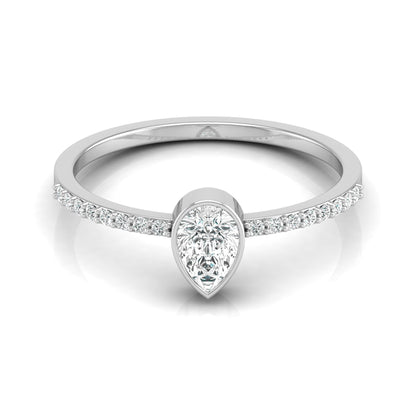 Elegant Pear And Round Diamond Band Ring With Side Stones Ring For Her - HIGHCARAT DIAMONDS