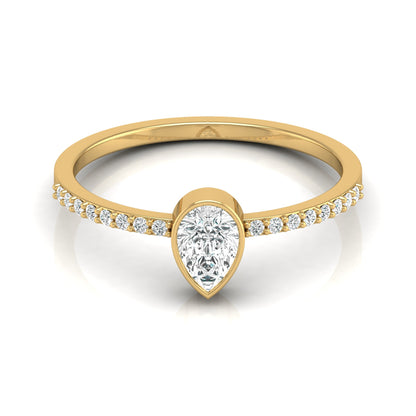 Elegant Pear And Round Diamond Band Ring With Side Stones Ring For Her - HIGHCARAT DIAMONDS