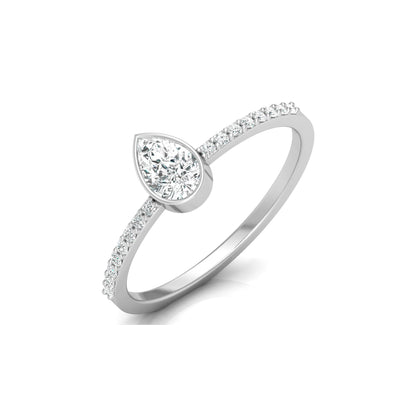 Elegant Pear And Round Diamond Band Ring With Side Stones Ring For Her - HIGHCARAT DIAMONDS