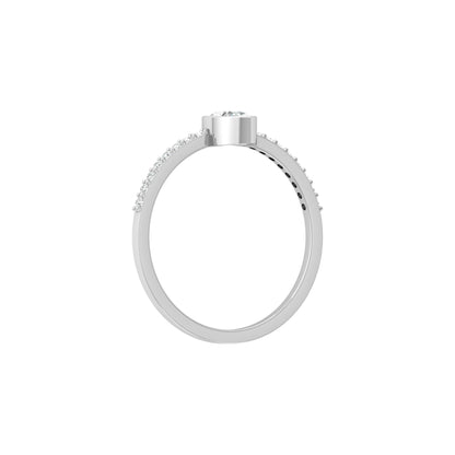 Elegant Pear And Round Diamond Band Ring With Side Stones Ring For Her - HIGHCARAT DIAMONDS