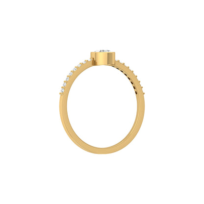 Elegant Pear And Round Diamond Band Ring With Side Stones Ring For Her - HIGHCARAT DIAMONDS
