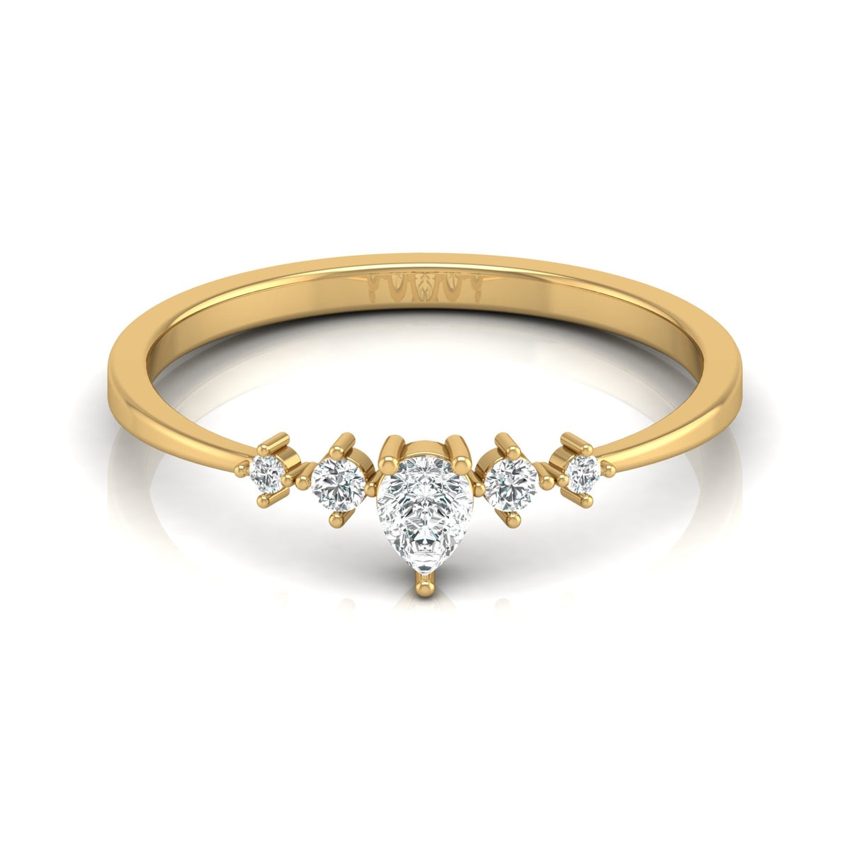 Elegant Round And Pear Shaped Diamond Band Ring Cute & Comfortable  Perfect Gift For Sister - HIGHCARAT DIAMONDS