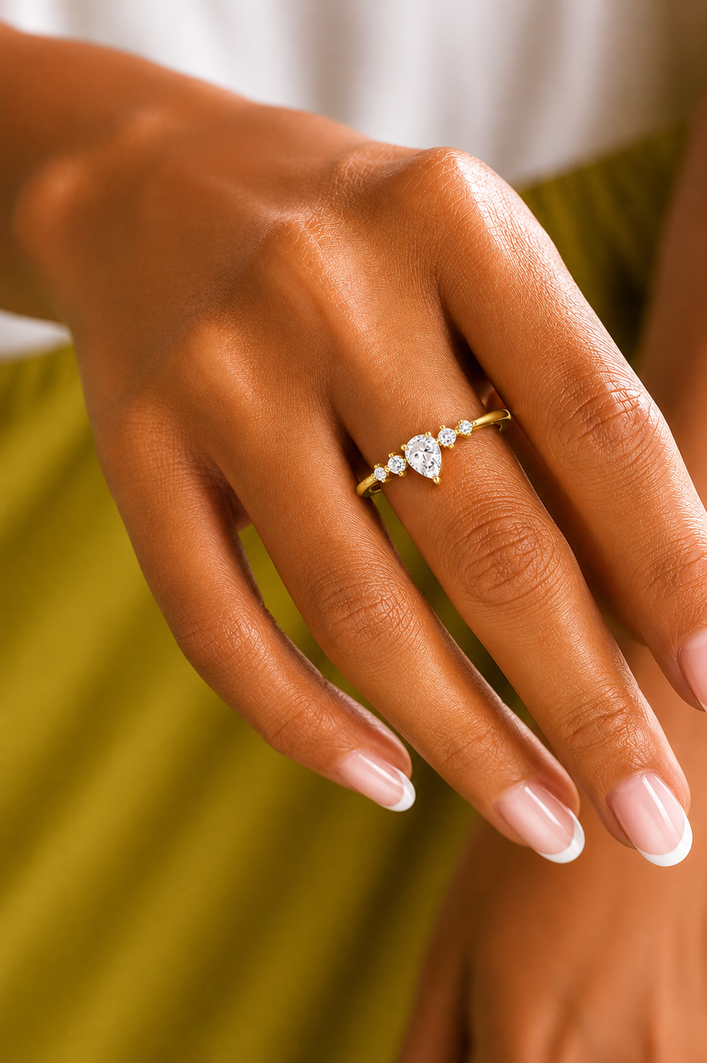 Elegant Round And Pear Shaped Diamond Band Ring Cute & Comfortable  Perfect Gift For Sister - HIGHCARAT DIAMONDS