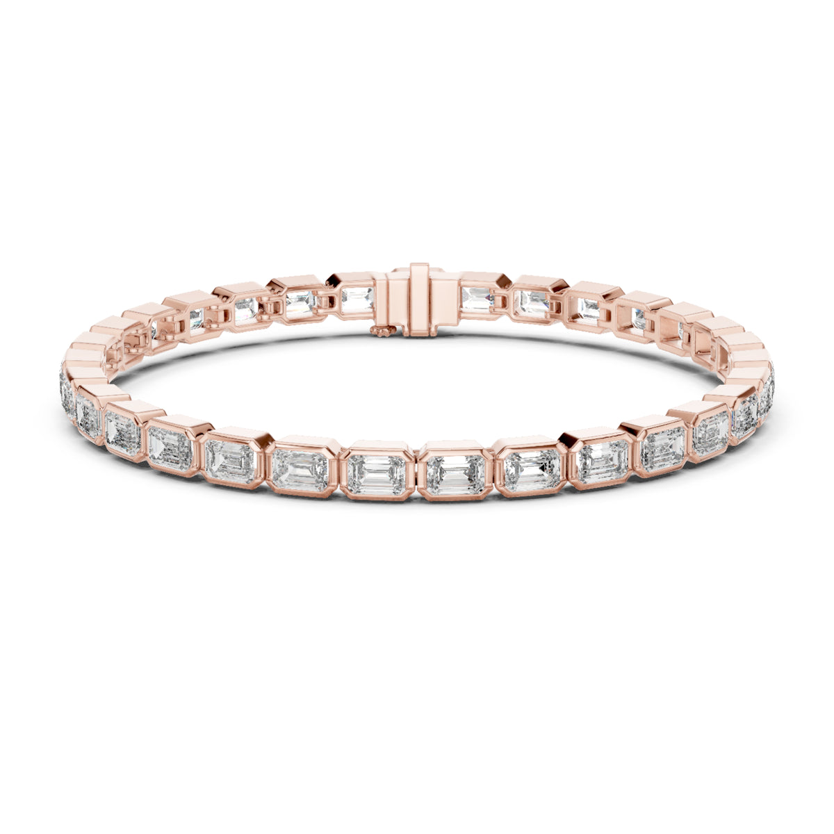 9.30Ct Emerald Cut Top Grade Diamond Elegant Minimalist Bezel Set Vintage Stunning Party Wear Bracelet  For Her - HIGHCARAT DIAMONDS
