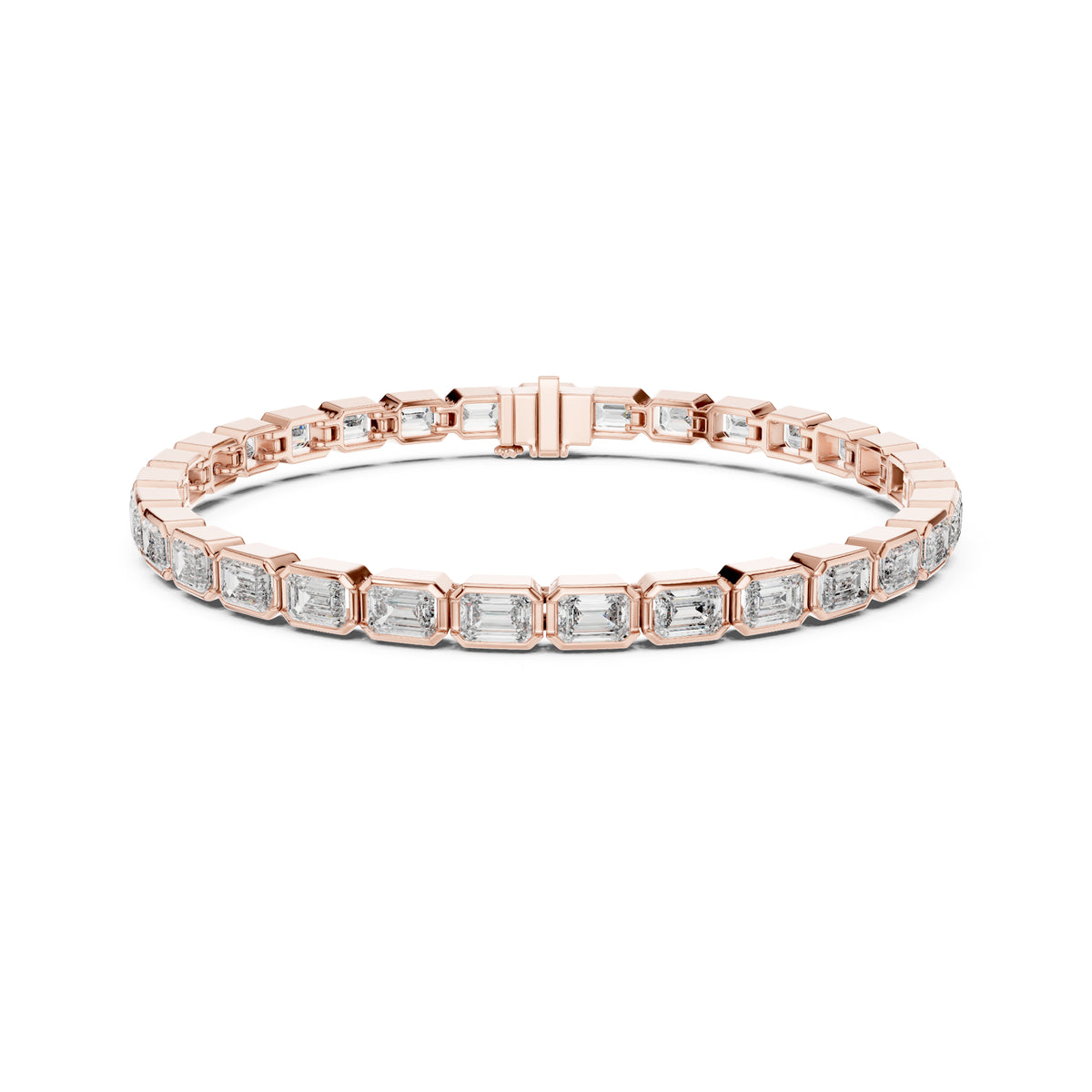 9.30Ct Emerald Cut Top Grade Diamond Elegant Minimalist Bezel Set Vintage Stunning Party Wear Bracelet  For Her - HIGHCARAT DIAMONDS