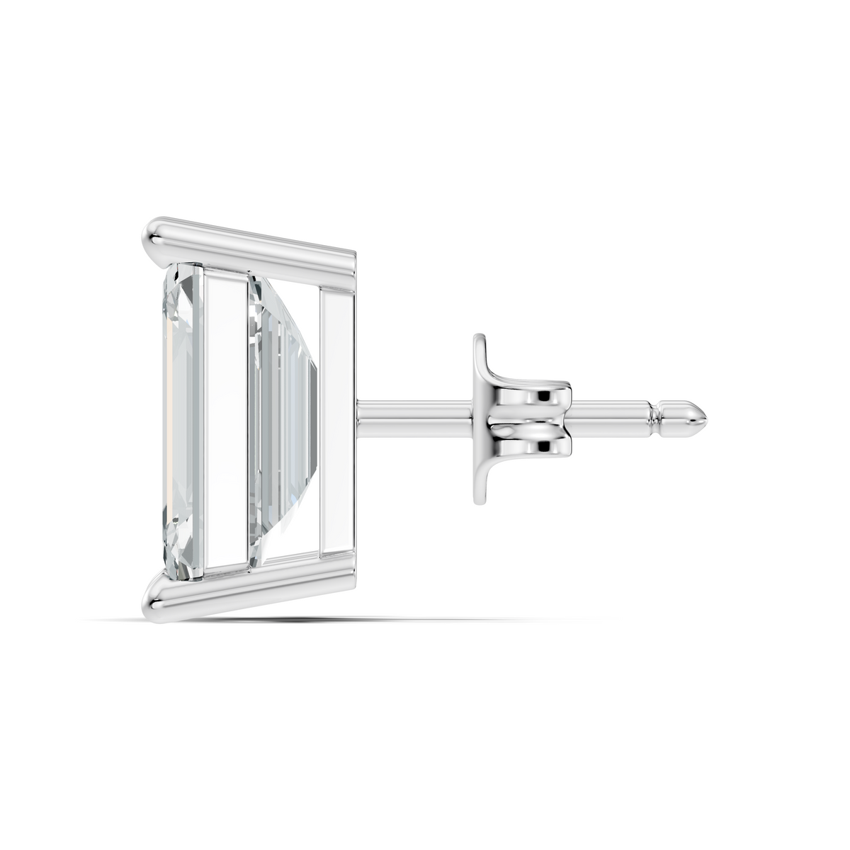 Luxury 6.41 Ct Emerald Cut Lab Grown Diamond Stud Earrings For Women In 18K Gold - HIGHCARAT DIAMONDS