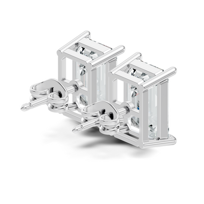 Luxury 6.41 Ct Emerald Cut Lab Grown Diamond Stud Earrings For Women In 18K Gold - HIGHCARAT DIAMONDS