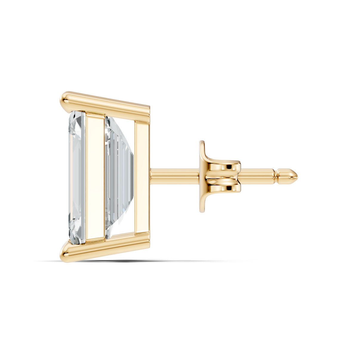 Luxury 6.41 Ct Emerald Cut Lab Grown Diamond Stud Earrings For Women In 18K Gold - HIGHCARAT DIAMONDS