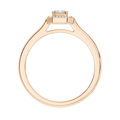 Emerald Cut Lab-Grown Diamond Halo Solitaire Ring - HIGHCARAT DIAMONDS