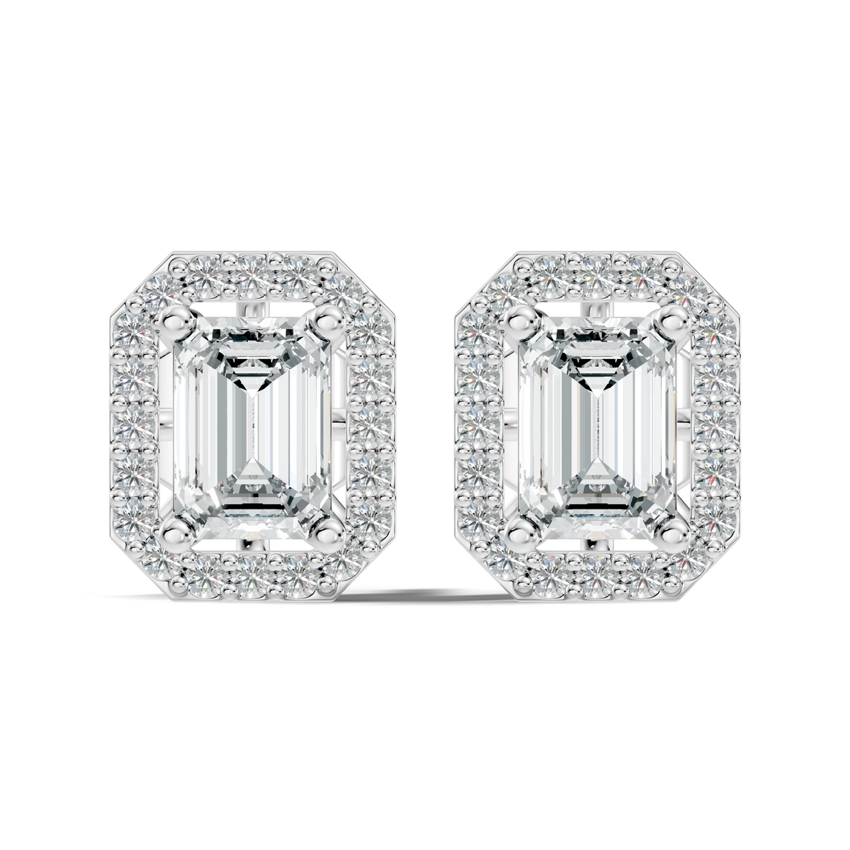 Elegant 1.12 Ct Emerald Lab-Grown Diamond Stud Earrings Colorless Sparkle For Her - HIGHCARAT DIAMONDS