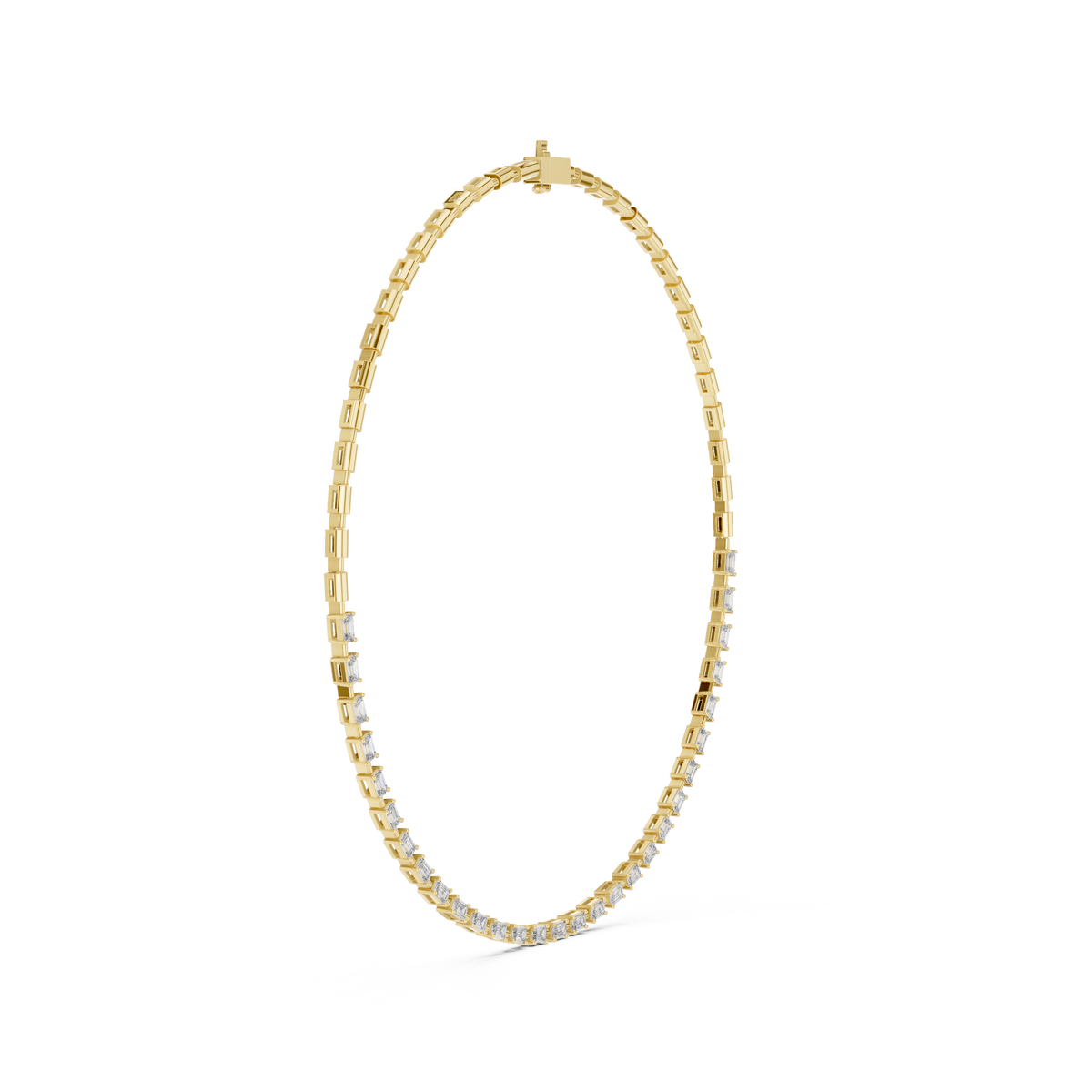 6.09 Ct Emerald Cut Lab grown Diamond 18k Solid Gold Stunning Fabulous Diamond Necklace For Her - HIGHCARAT DIAMONDS