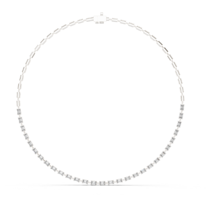 Emerald Cut Lab Grown Diamond Tennis Necklace - HIGHCARAT DIAMONDS