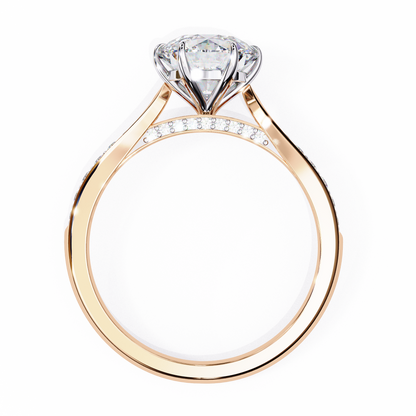 Emerald Cut Lab grown Diamond Halo Accented Engagement Ring - HIGHCARAT DIAMONDS