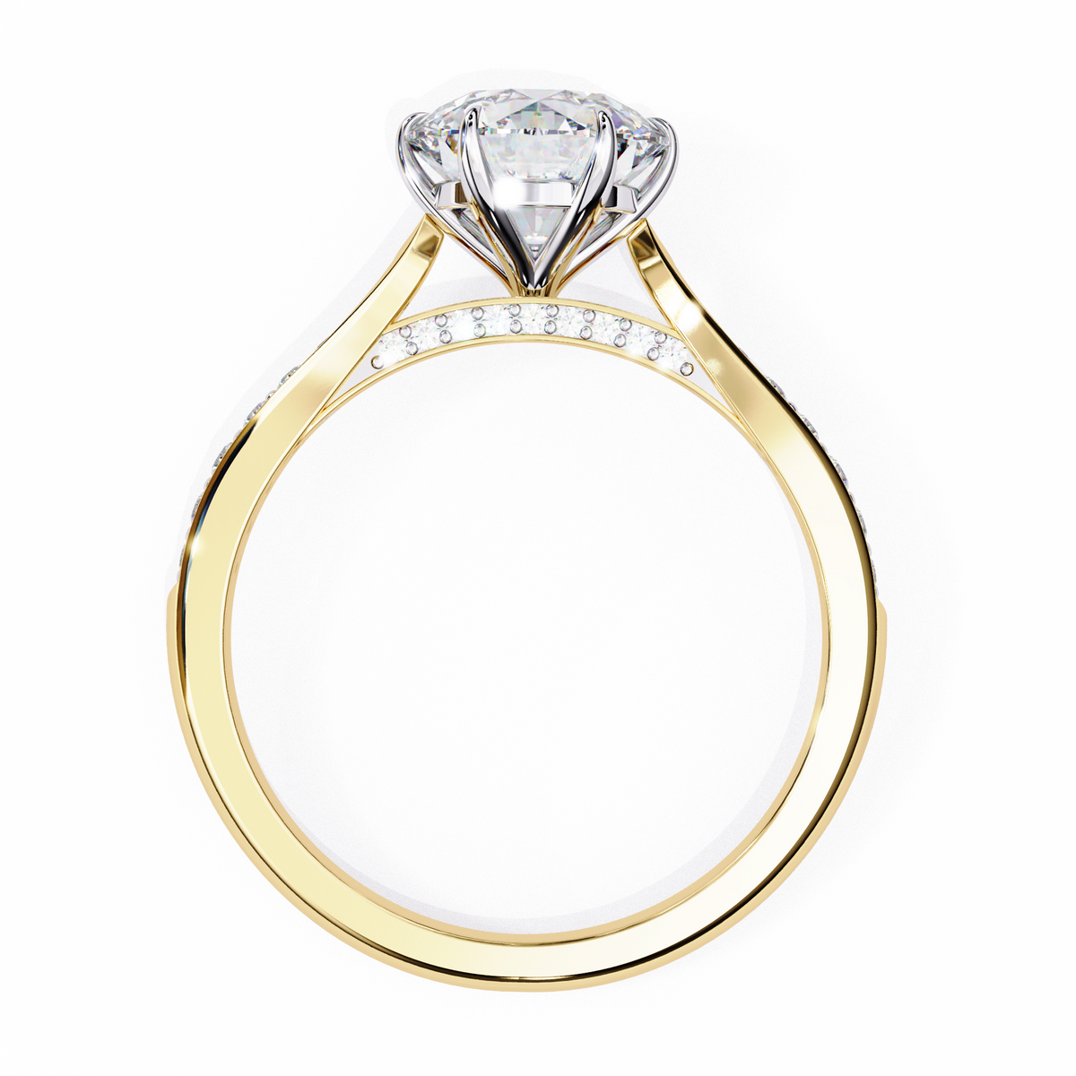 Emerald Cut Lab grown Diamond Halo Accented Engagement Ring - HIGHCARAT DIAMONDS