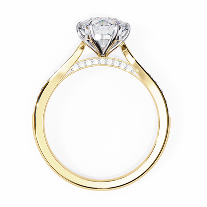 Emerald Cut Lab grown Diamond Halo Accented Engagement Ring - HIGHCARAT DIAMONDS