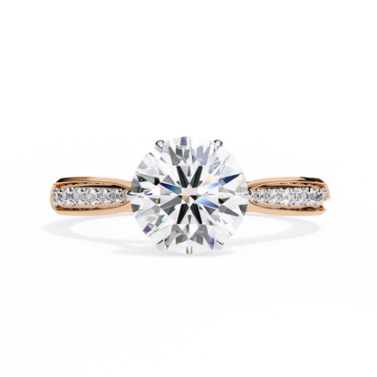Emerald Cut Lab grown Diamond Halo Accented Engagement Ring - HIGHCARAT DIAMONDS