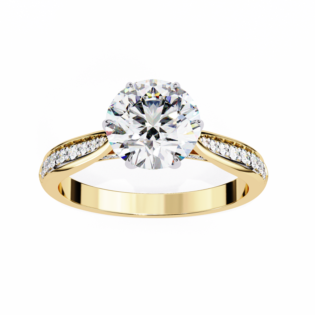 Emerald Cut Lab grown Diamond Halo Accented Engagement Ring - HIGHCARAT DIAMONDS