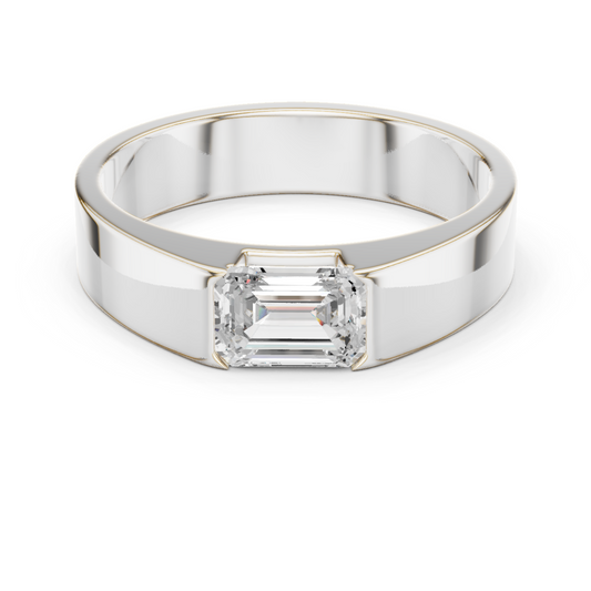 1 stone Solitaire Emerald Shapes Lab Grown Diamond For stunning Elegance Men's Ring - HIGHCARAT DIAMONDS