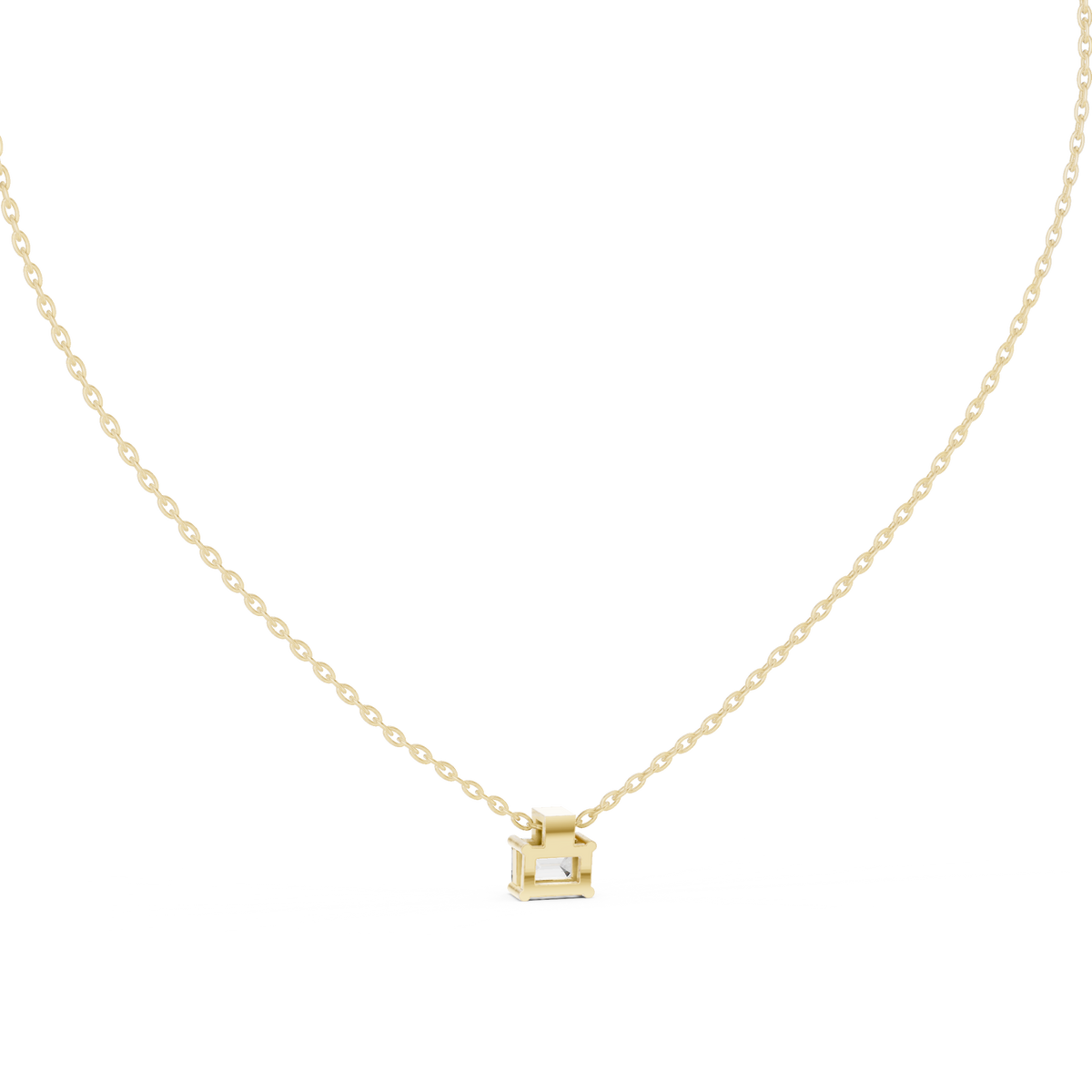 Stunning 10k Solid Rose Gold Round & Emerald Shape Lab Grown Ethically wear Diamond Pendant For Her - HIGHCARAT DIAMONDS