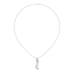 Emerald & Round Cut Lab Grown Diamond Vertical Pendant - HIGHCARAT DIAMONDS