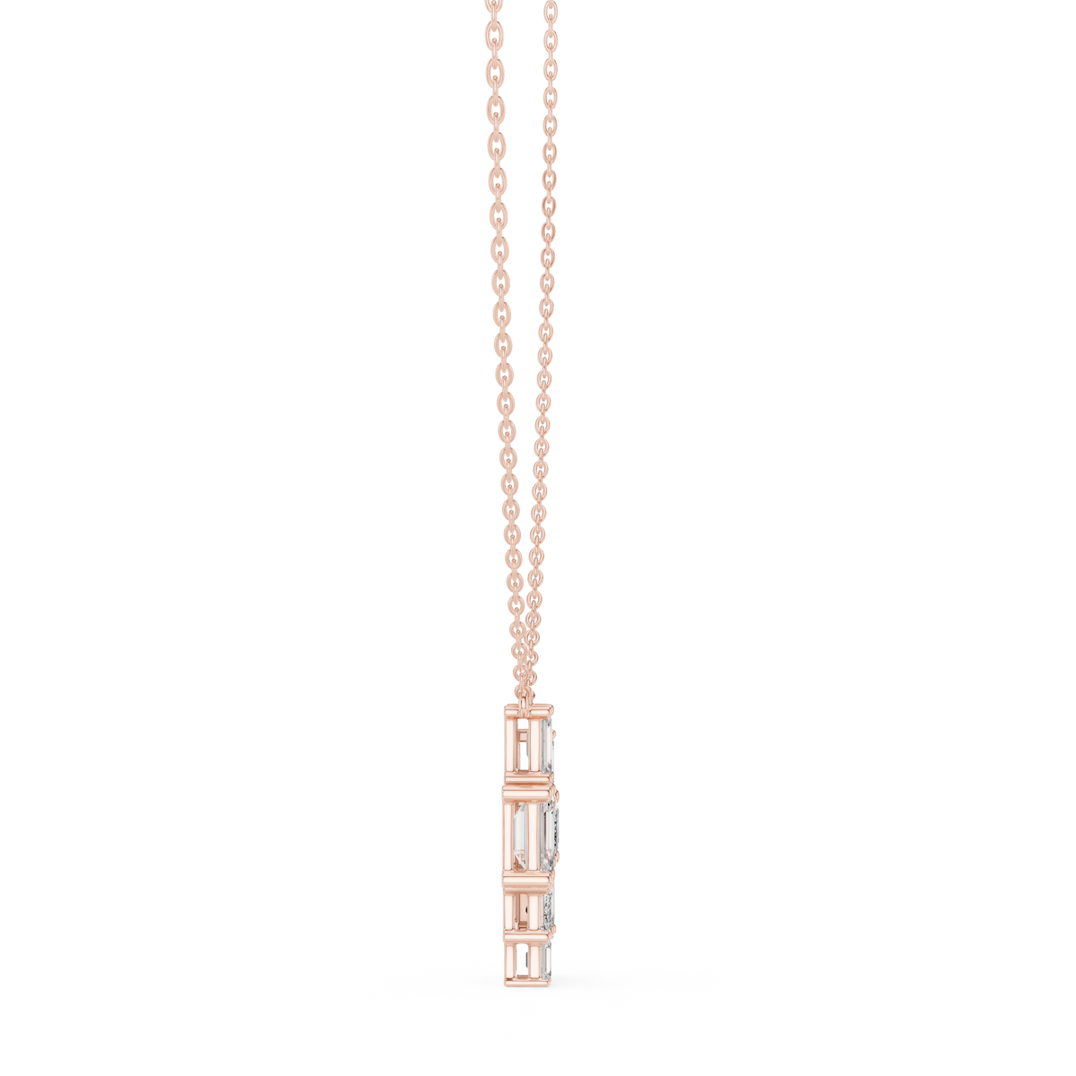 3.88 Ct Emerald Cut Lab Grown 10k Solid Gold New Vintage Diamond Pendant For Her - HIGHCARAT DIAMONDS