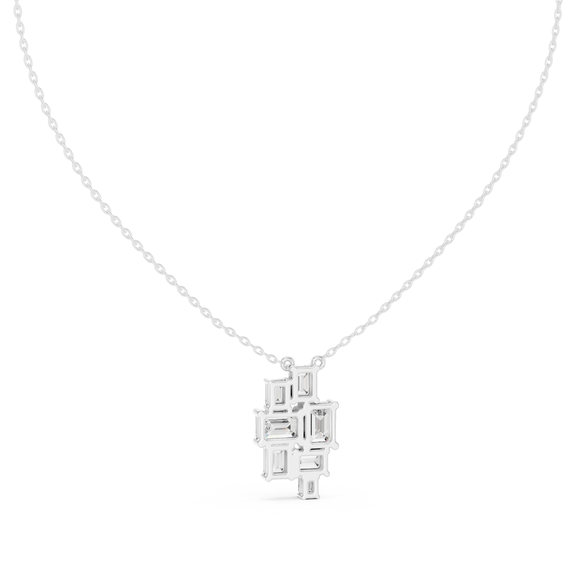 3.88 Ct Emerald Cut Lab Grown 10k Solid Gold New Vintage Diamond Pendant For Her - HIGHCARAT DIAMONDS