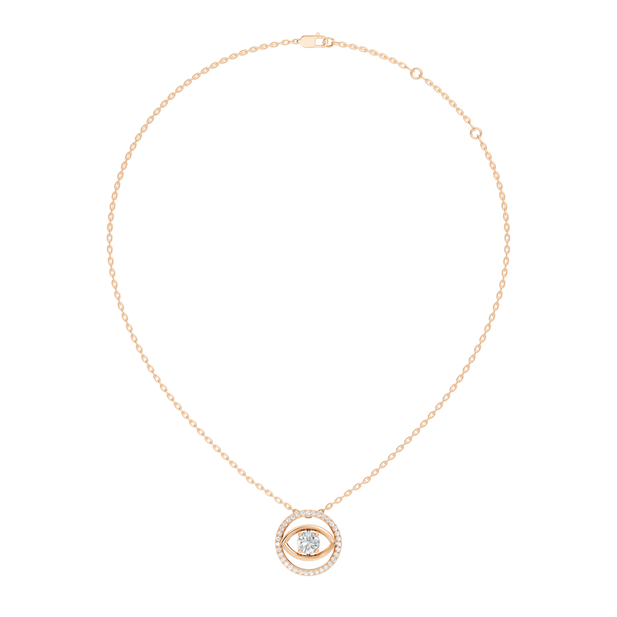 Round Eternal Vision Lab-Grown Diamond  Circle Pendant Necklace Modern Minimalist Jewelry For Women - HIGHCARAT DIAMONDS