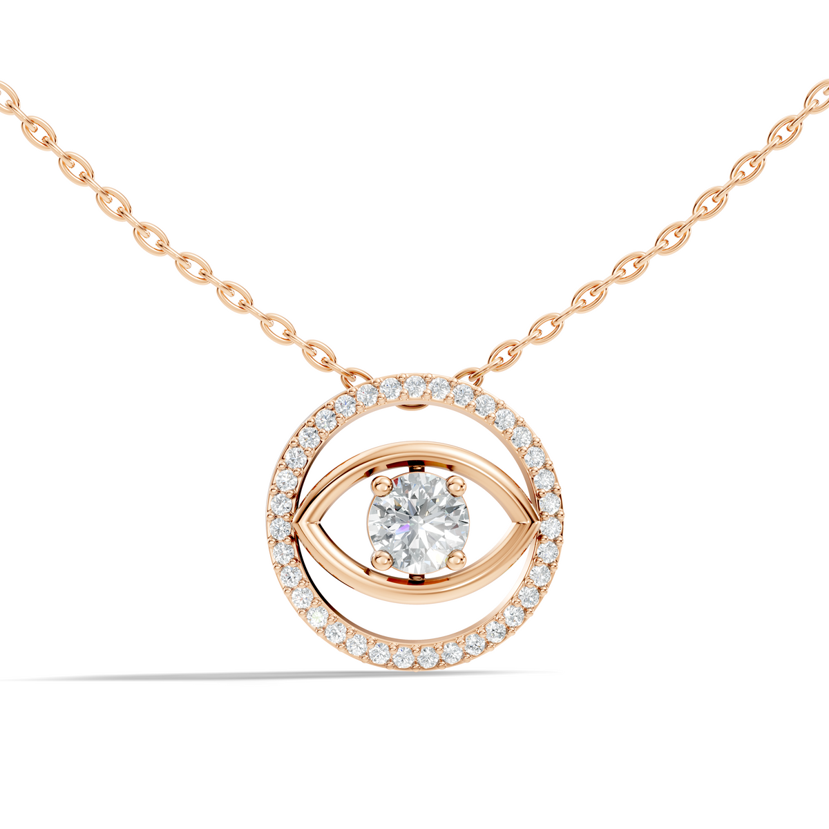 Round Eternal Vision Lab-Grown Diamond  Circle Pendant Necklace Modern Minimalist Jewelry For Women - HIGHCARAT DIAMONDS