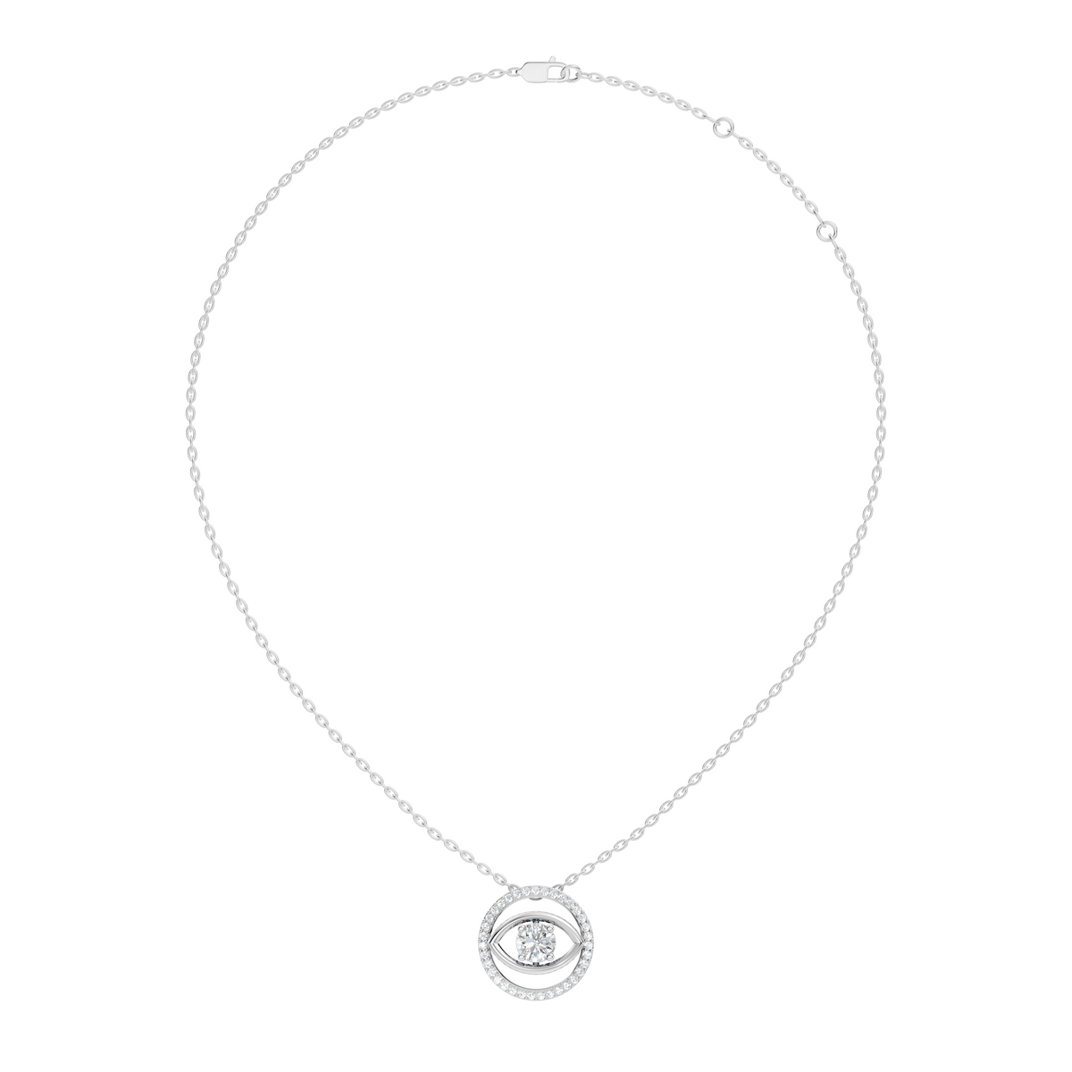 Round Eternal Vision Lab-Grown Diamond  Circle Pendant Necklace Modern Minimalist Jewelry For Women - HIGHCARAT DIAMONDS