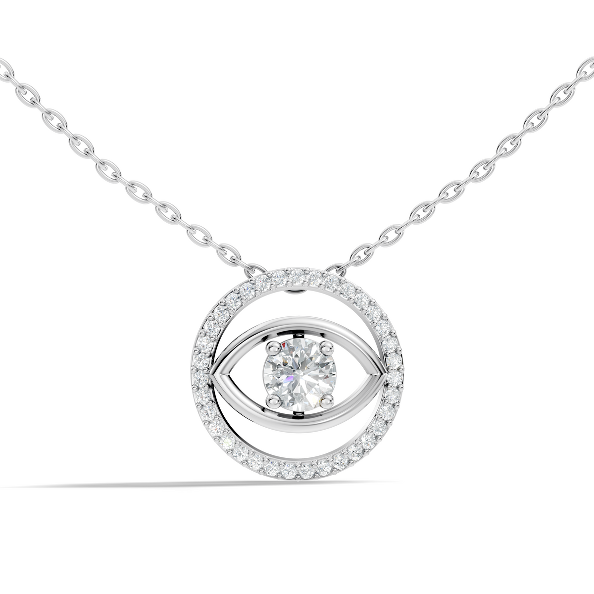 Round Eternal Vision Lab-Grown Diamond  Circle Pendant Necklace Modern Minimalist Jewelry For Women - HIGHCARAT DIAMONDS