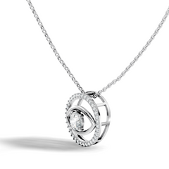 Round Eternal Vision Lab-Grown Diamond  Circle Pendant Necklace Modern Minimalist Jewelry For Women - HIGHCARAT DIAMONDS