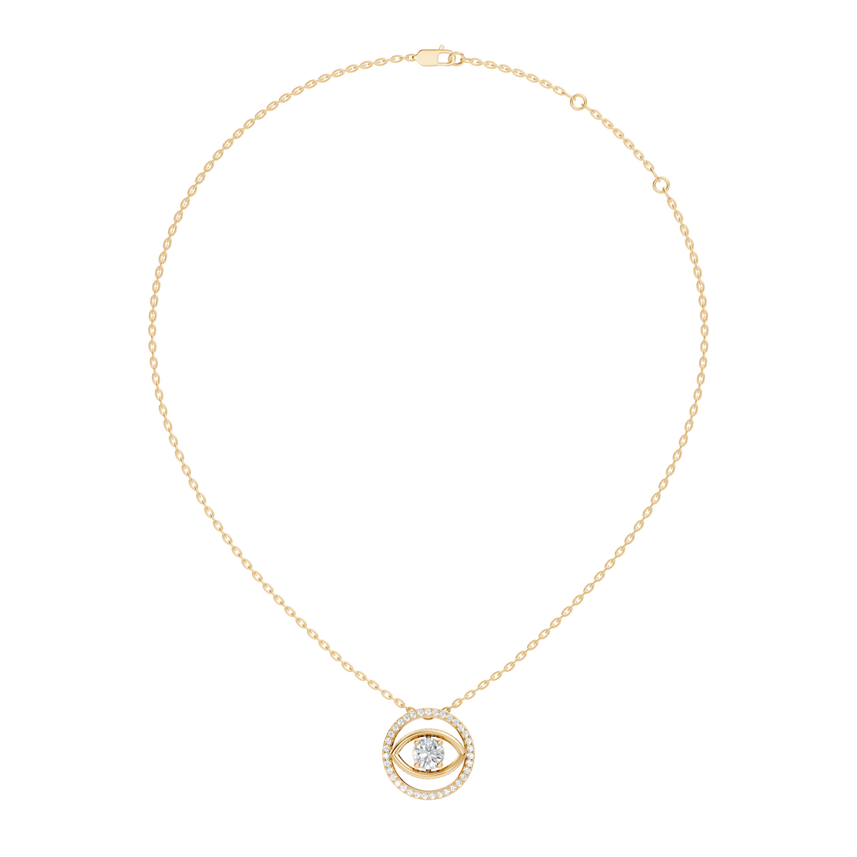 Round Eternal Vision Lab-Grown Diamond  Circle Pendant Necklace Modern Minimalist Jewelry For Women - HIGHCARAT DIAMONDS