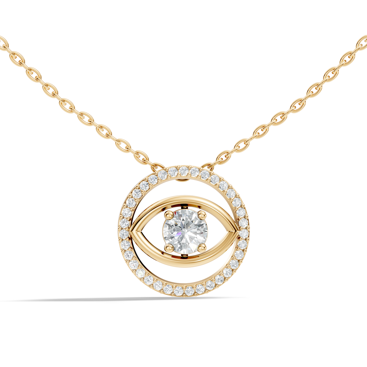 Round Eternal Vision Lab-Grown Diamond  Circle Pendant Necklace Modern Minimalist Jewelry For Women - HIGHCARAT DIAMONDS