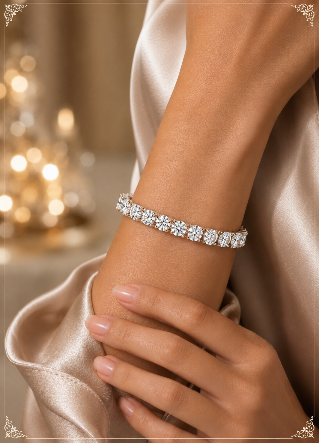 Round Cut Lab Grown Unique Tennis Rose Gold Diamond Bracelet