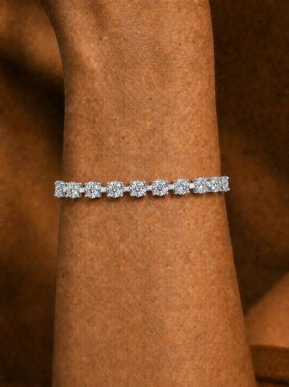 Classic Prong Set Round Cut Lab Grown Diamond Tennis Bracelet