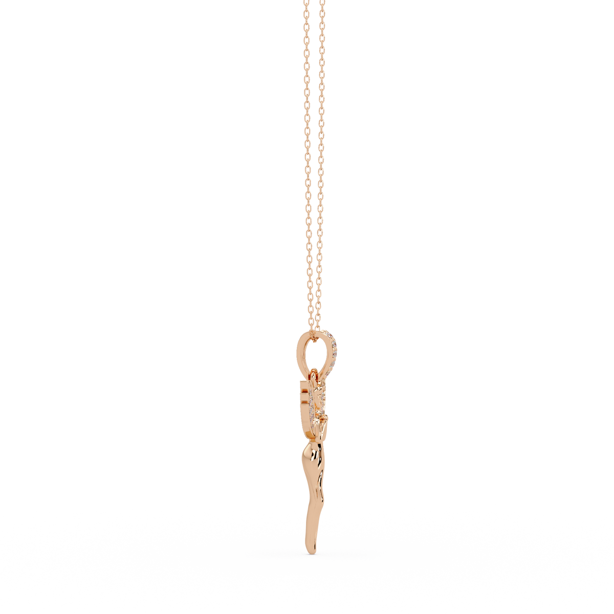 Fairy Wing Round Lab Grown Diamond Pendant - HIGHCARAT DIAMONDS