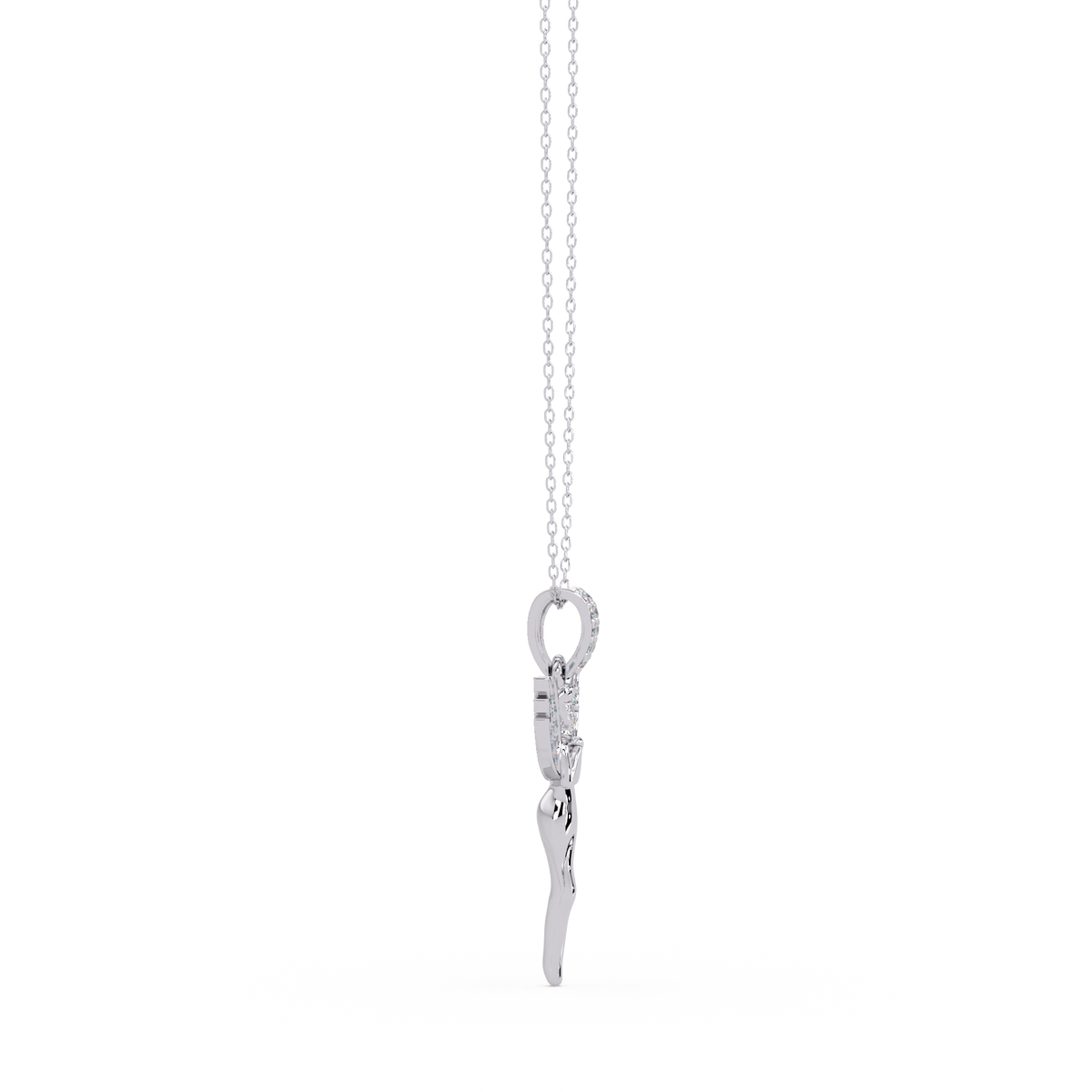 Fairy Wing Round Lab Grown Diamond Pendant - HIGHCARAT DIAMONDS