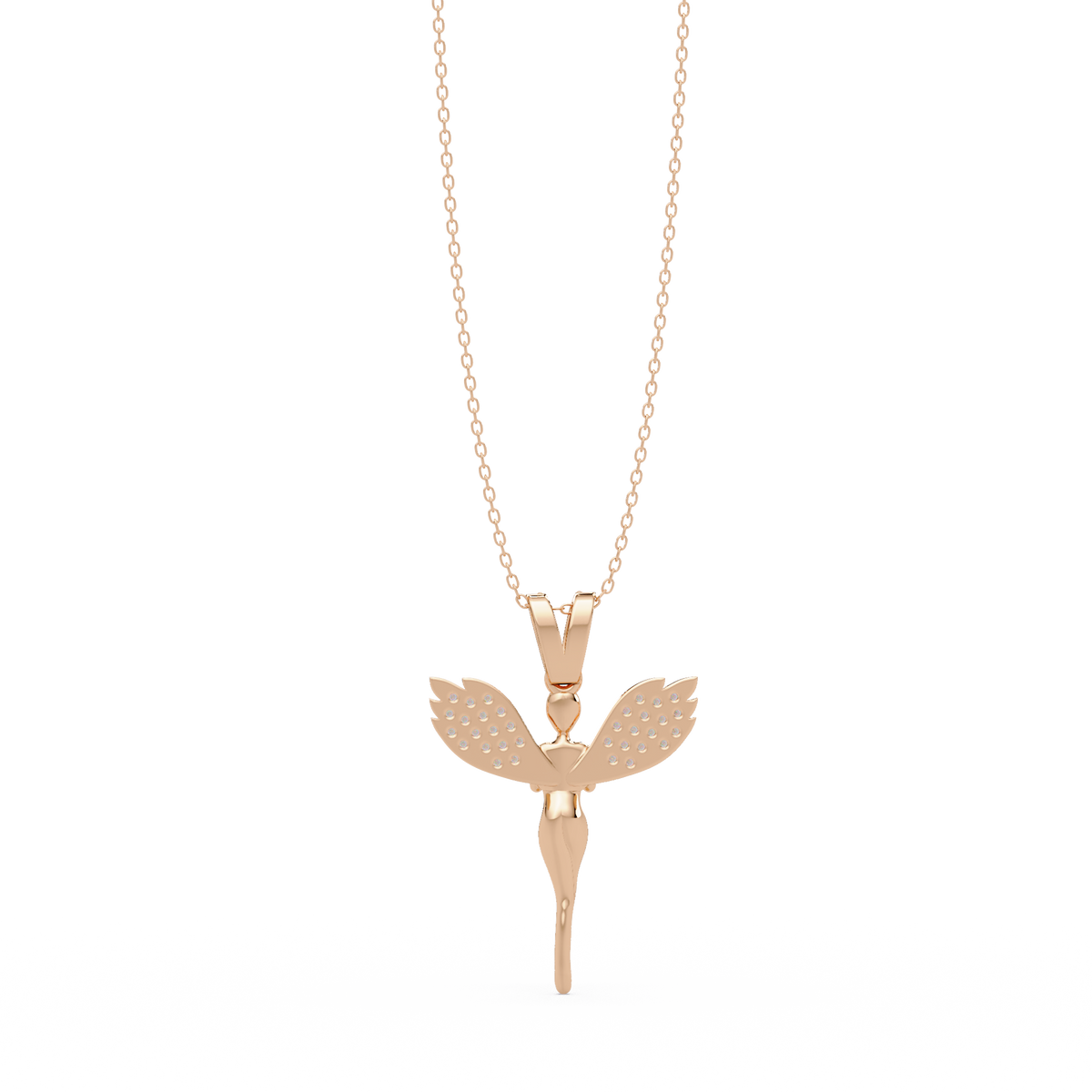 Fairy Wing Round Lab Grown Diamond Pendant - HIGHCARAT DIAMONDS