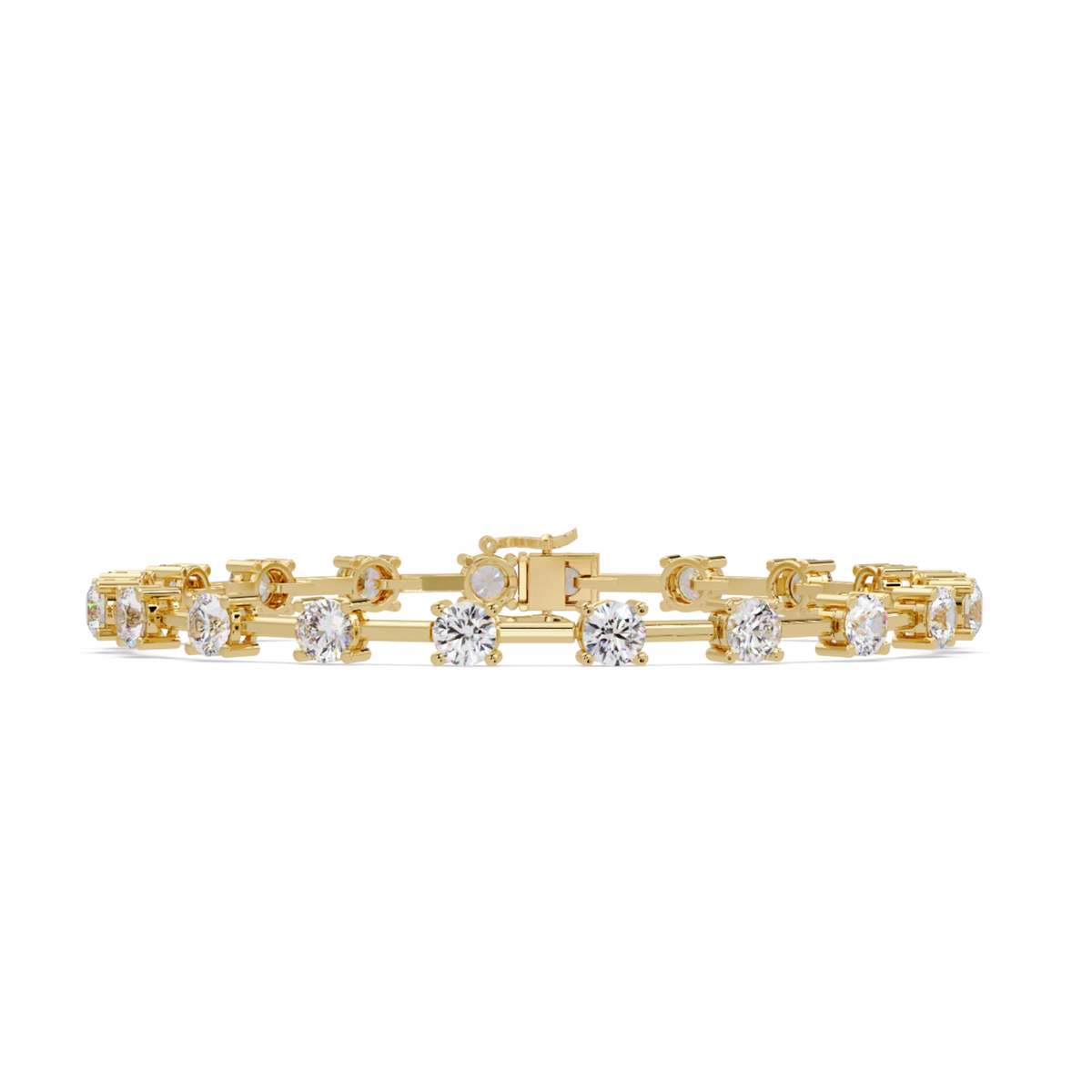Floating Lab Grown Round Diamond Line Bracelet - HIGHCARAT DIAMONDS