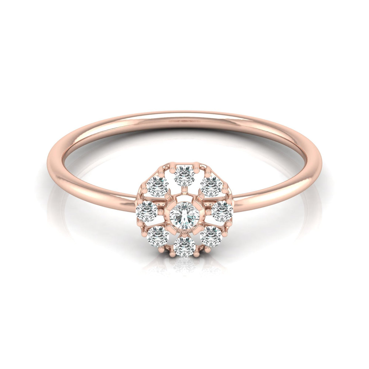 Floral Diamond Ring For Her In 14KT Solid Gold Wearable Art For Daily Elegance - HIGHCARAT DIAMONDS