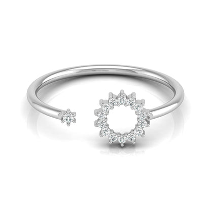 Floral-Inspired Open Cuff Diamond Ring for Her Featuring Lab-Grown and Natural Stones In 14KT Gold - HIGHCARAT DIAMONDS