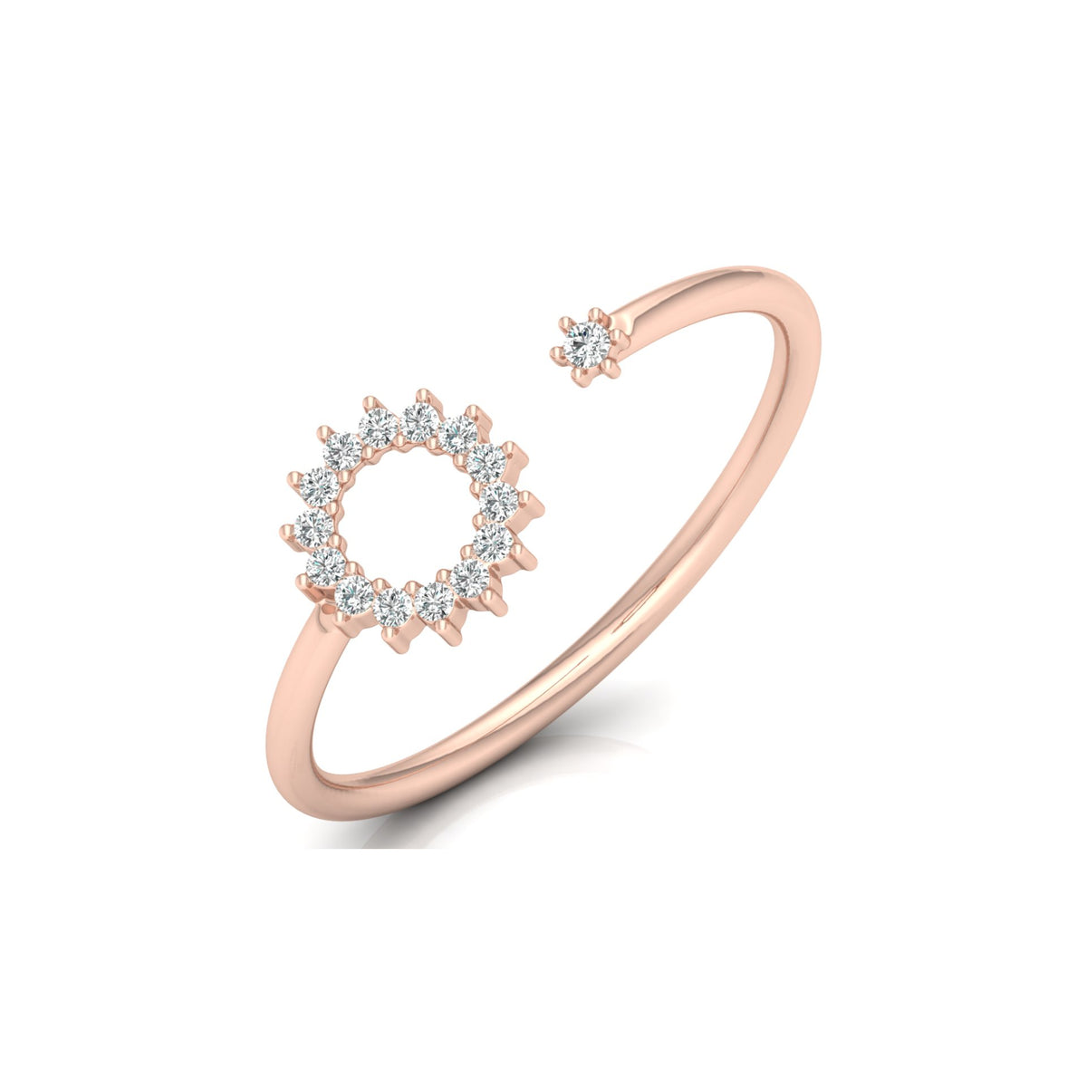 Floral-Inspired Open Cuff Diamond Ring for Her Featuring Lab-Grown and Natural Stones In 14KT Gold - HIGHCARAT DIAMONDS